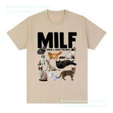 MILF Man I Love Felines Funny Meme T-Shirt Cat Lovers Graphi