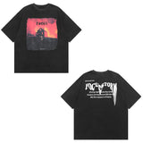 Men T Shirt Retro Washed Loose Half Sleeve Fashion Brand Hiphop Short Sleeve