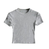 Women Cotton T Shirt Summer round Neck Short Sleeves