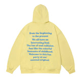 Men Hoodie Letter Print Sweatshirt Autumn and Winter Loose Leisure Long-Sleeve Hooded Pullover