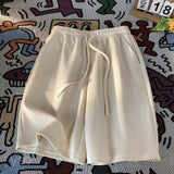 Men Sweatpants Khaki Waffle Shorts Summer Loose Casual Sports Pants