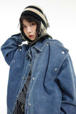 Unisex Jacket Autumn Removable Double Front Piece Denim