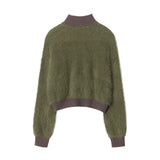 Women Sweater Knitted Cardigan Women's Casual Multicolor Zipper Sweater Coat