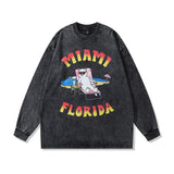 Men Long Sleeve Shirt Vintage Long Sleeve T-shirt Men Street Tide Brand Distressed