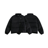 Unisex Jacket Winter New Chinese Style Cotton Coat with Solid Color
