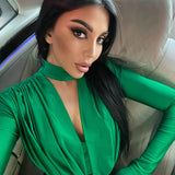 Women Jumpsuit Women's Spring Bottoming Stitching Long-Sleeved Jumpsuit