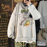 Men Hoodie Sweater Men's Loose Printed Casual Korean Style Autumn Crew Neck Long Sleeve