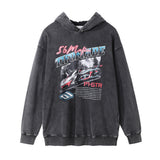 Men Hoodie Printed Distressed Hooded Sweater Men's Long Sleeve Ins Loose