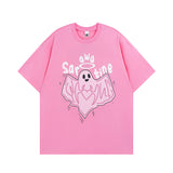 Men T Shirt Sweet Cool Love Puff Print Couple Short Sleeve T-shirt Men and Women