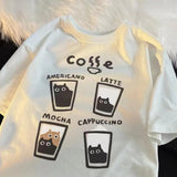 Retro Trendy Cat Cotton T-shirt Casual