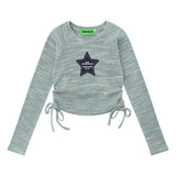 Women Sweater Short Top Women's Retro Autumn Long Sleeve Sweater
