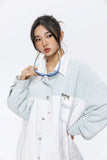 Unisex Jacket Autumn Monochrome Stitching Casual Coat Women's Clothing