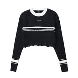 Women Sweater Short Knitwear for Girls Spring and Autumn round Neck