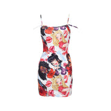Women Desses Summer Printed Suspender Skirt Repair Dress Women