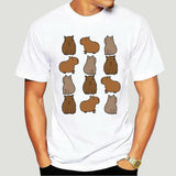 Streetwear Capybara Man T Shirt Cute Animal Pattern Mens