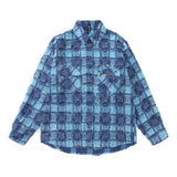 Men Long Sleeved T Shirt Plaid Cat Beard Long Sleeve Shirt Loose Embroidered Letter Shirt