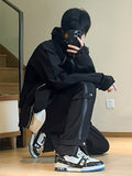 Men Sweatpants Waterproof Zipper Overalls Men's Micro-Pull Tactical Pants
