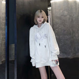 Palm Angle Hoodie Palm Angels Black and White Embroidered Hoodie Men and Women
