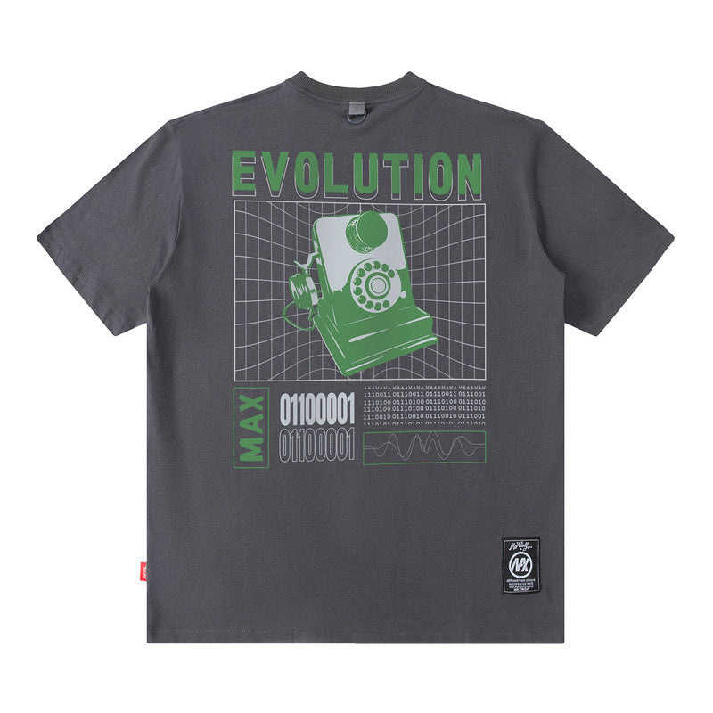 Men's T Shirt Printed Short-Sleeved Men's Retro Ins All-Match T-shirt