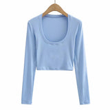 Women T-Shirt Slimming Long-Sleeved Bottoming Shirt Women's Slimming Top