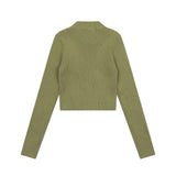 Women Sweater Short Sweater round Neck Slim Solid Color Autumn Sweater