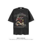 American vintage street T-shirt retro men's summer street loose half-sleeved shirt