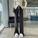 Palazzo Pants Chenille Drape Mop Wide Leg Pants Casual Pants for Women