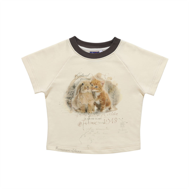 Women T-shirt Printed Short T-shirt for Women Casual round Neck Short Sleeves