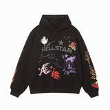 HS Hoodie Skull Graffiti Printing Loose
