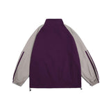 Unisex Jacket Fall Color-Blocking Sports Stand Collar Jacket