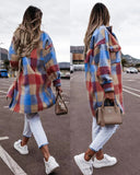 Plaid Trench Coat Autumn and Winter Women's Checked Woolen Coat Coat