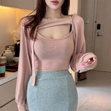 Women Long Sleeve Shirt Women's Vest Braces Long Sleeve Coat