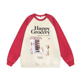 Men Hoodie round Neck Sweater Men's Loose Long Sleeve Autumn and Winter Pullover