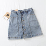 Women Skirt Short Denim Skirt Spring and Summer Retro Denim Skirt