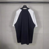 Men T-shirts Alphabet Classic LOGO Shoulder Color Matching Short Sleeve T-Shirt Loose Casual