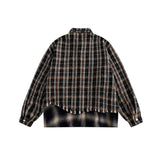 Unisex Jacket Autumn Contrast Color Striped Shirt Coat Women's Clothing