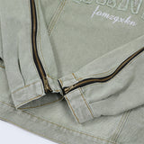 Men Denim Jacket Washed and Worn Hooded Denim Jacket Men's Loose Spring and Autumn Denim Sweatshirt