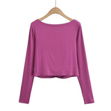 Women T-Shirt Spring and Autumn Long Sleeve Workout Clothes Loose Sports