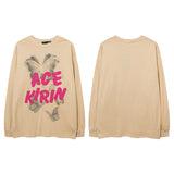 Men Long Sleeve Shirt Personality Butterfly Patch Long Sleeves T-shirt Men and Women Base Long Sleeve Shirt