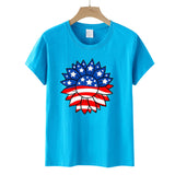 Women's Independence Day T Shirt T-shirt Women's Short-Sleeved Shirt Sunflower Print