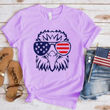 Women's Independence Day T Shirt round Neck Short Sleeve T-shirt Women's Top