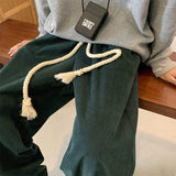 Men Sweatpants Corduroy Pants Men's Autumn and Winter Straight Loose Casual