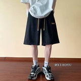 Men Sweatpants Sports Shorts Men's Summer Wide Leg Straight Casual