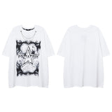 Men's T Shirt Graffiti Printing Short-Sleeved T-shirt Men's and Women's Hiphop