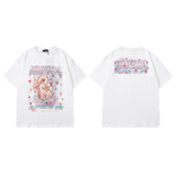 Men T Shirt Hip Hop round Neck Short Sleeve T-shirt Men and Women Loose All-Match Couple