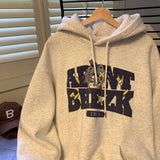Men Hoodie Hooded Sweater Men's Spring Retro Hiphop Printed Loose