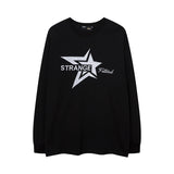 Men Long Sleeve Shirt Letter Embroidered Vintage Distressed Long Sleeve T-shirt Men and Women Loose Couple