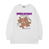 Men Long Sleeve Shirt Casual Printed Long Sleeve Men and Women Couple Loose Sweater T-shirt