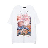 Men T Shirt Graffiti Printing Short Sleeve T-shirt Hip-Hop Street Casual Men and Women
