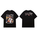 Men T Shirt Retro Hip Hop Printed Short-Sleeved T-shirt Men and Women Casual